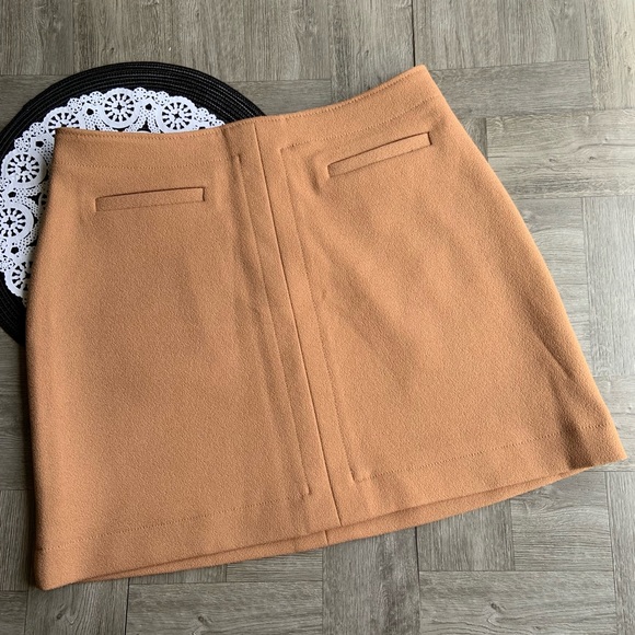 H M Skirts Hm Brown Faux Moleskin Mini Skirt 16 Poshmark